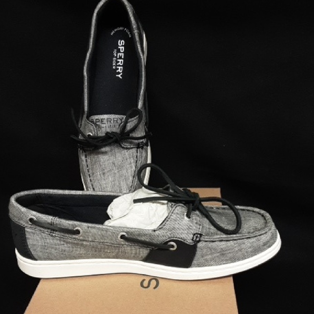 Sperry Ladies Black and Gray Boat Shoes